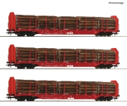 Roco 6600318 - H0 - 3-tlg. Set Rungenwagen, OnRail, Ep. VI